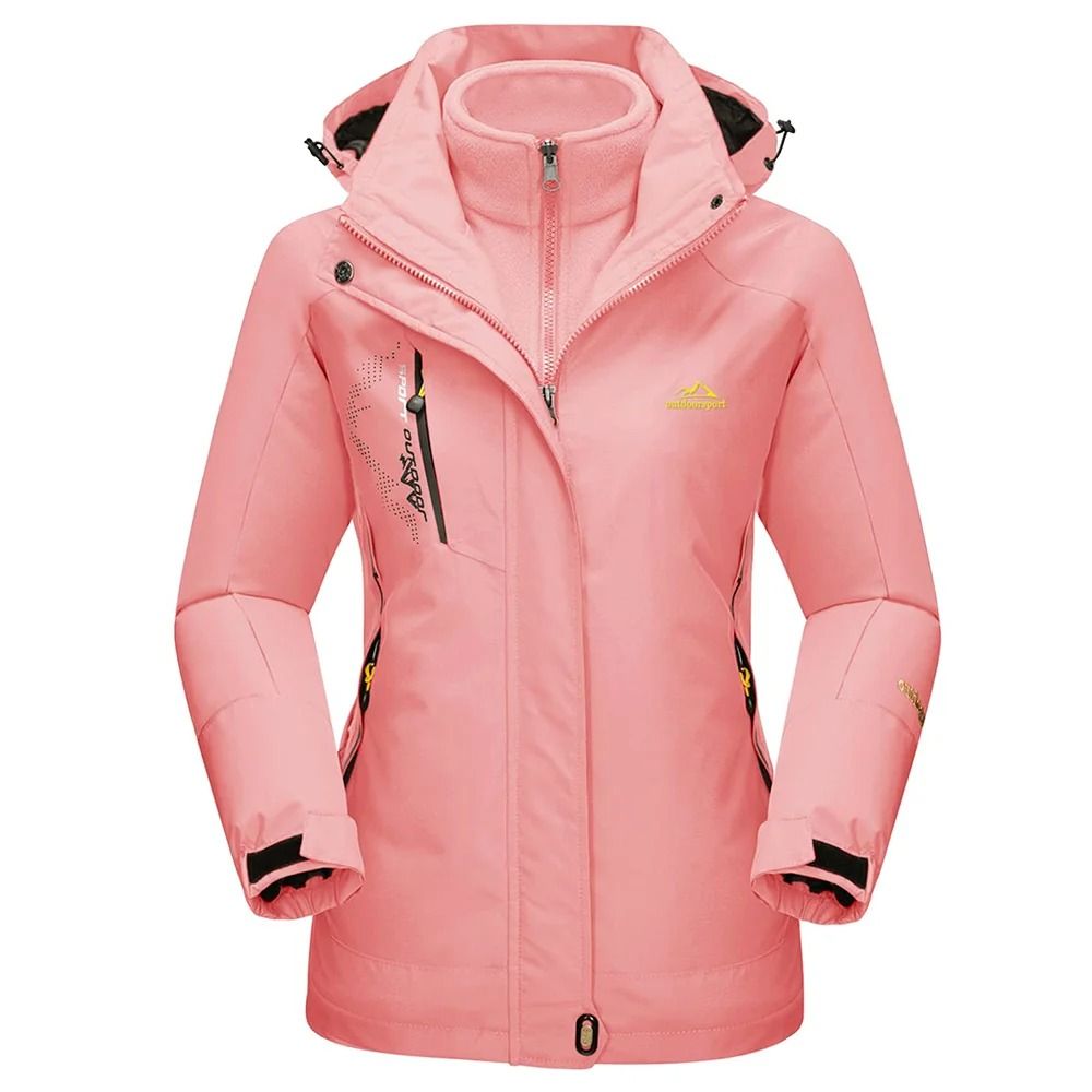 TACVASEN 3in1 waterproof fleece jacket women rain ski parka