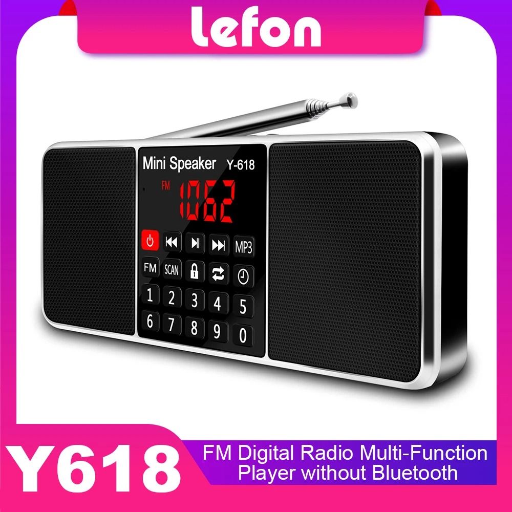 Lefon Digital FM Radio Receiver with MP3 Player and LED Display