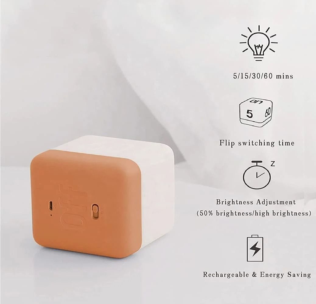 Cube LED Flip Timer Night Light