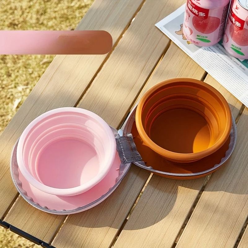 Foldable Silicone Double Pet Bowl