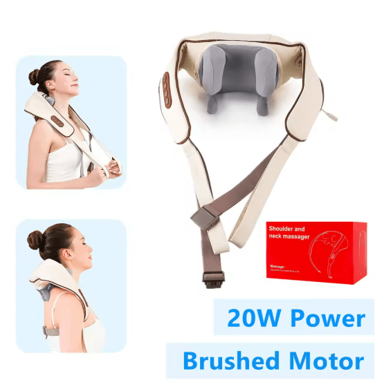 Wireless Neck and Shoulder Massager with Deep Kneading Heat
