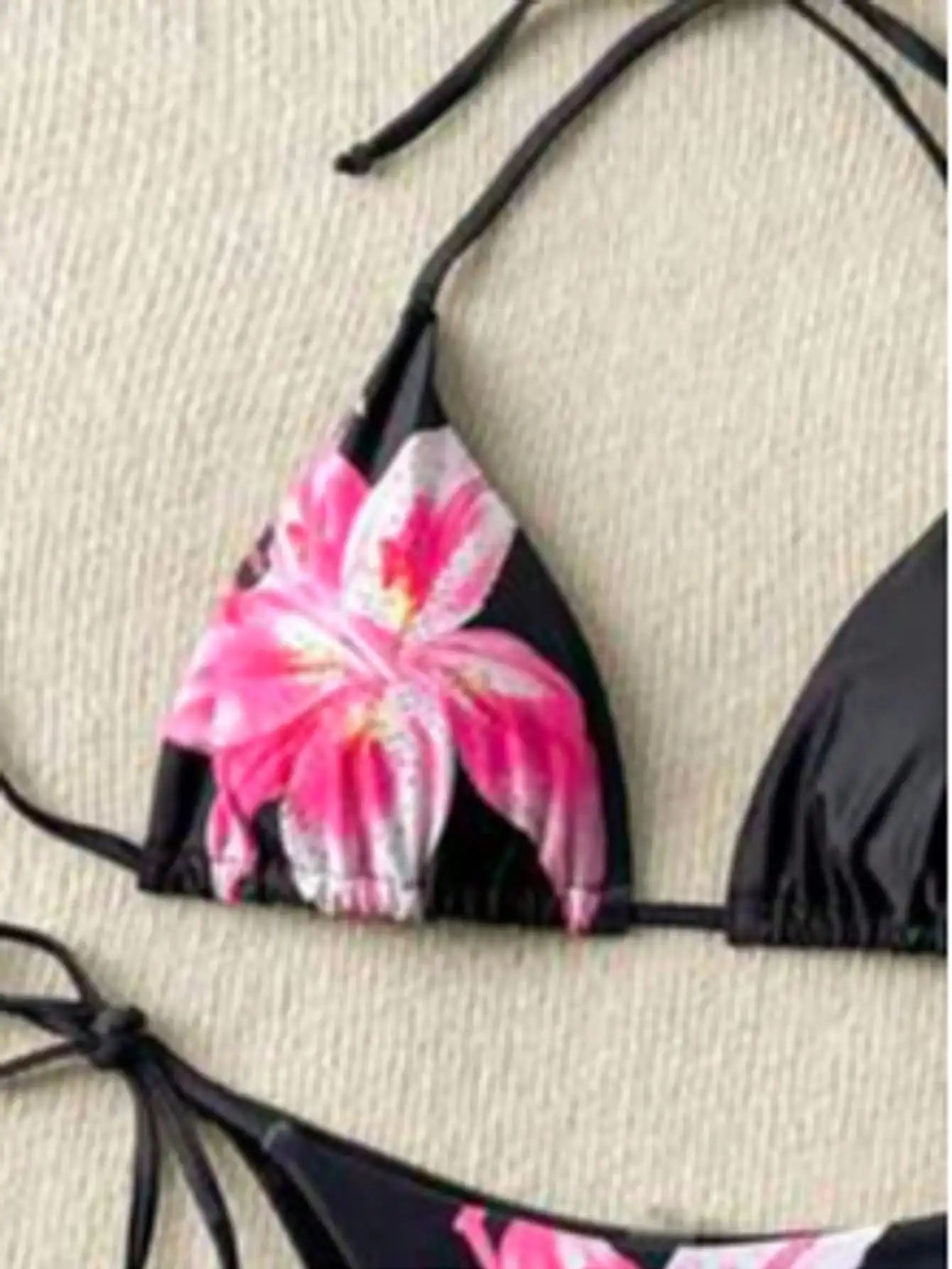 Leopard Print Lace Up Three Piece Bikini Set