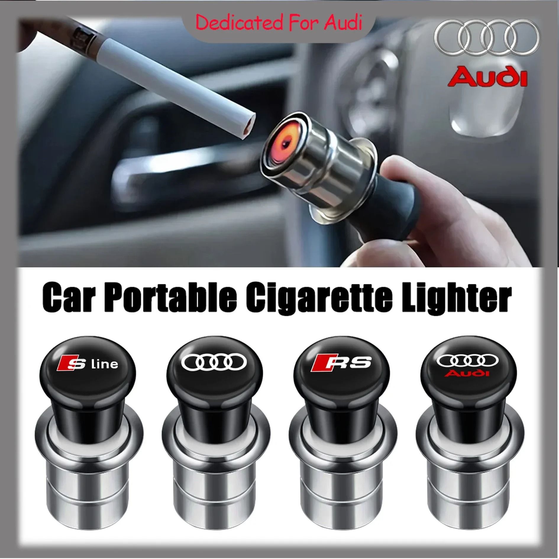 High-Contrast Automotive Emblem Cigarette Lighter