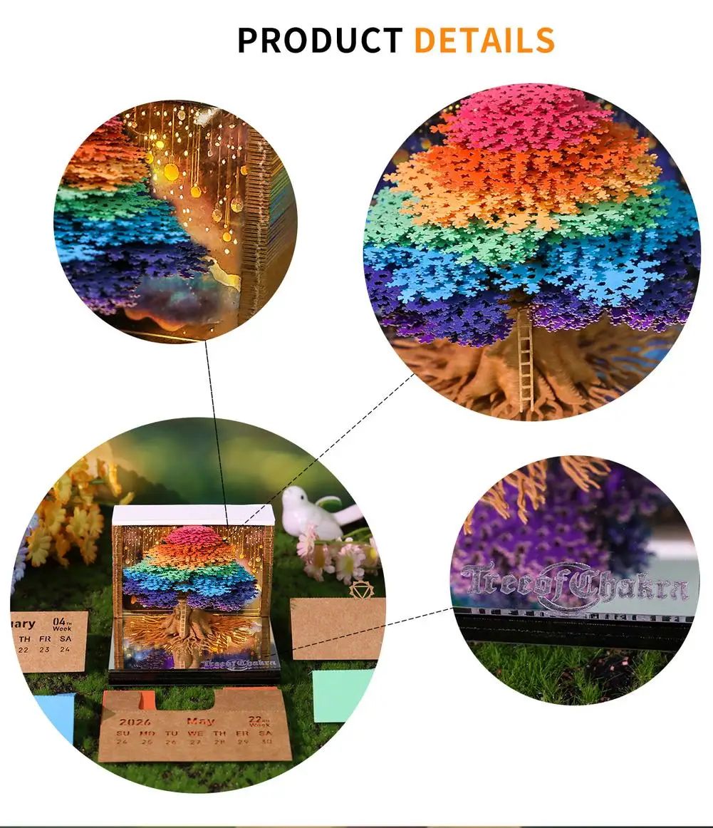 2026 Tear Away 3D Paper Calendar Tree