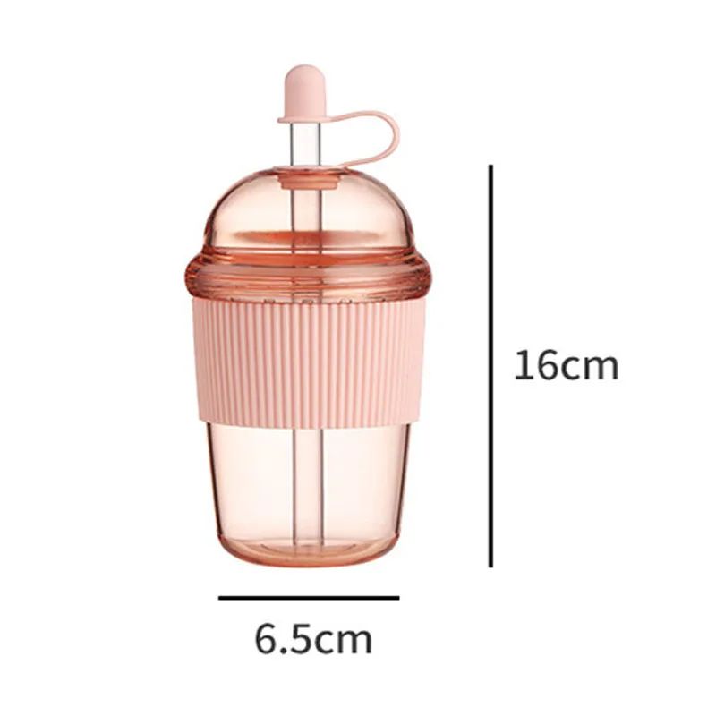 430ml Ins Style Straw Tumbler with Lid – Large Capacity Reusable Boba Tea & Coffee Cup