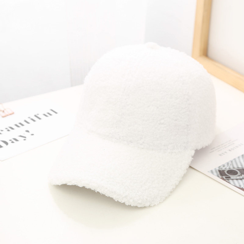 Plush Baseball Caps Spring, Autumn Winter Baseball Cap Women, Tide Warm Lamb Wool Hats