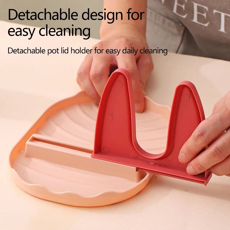Pan Lid and Spoon Rest Holder Kitchen Utensil Stand