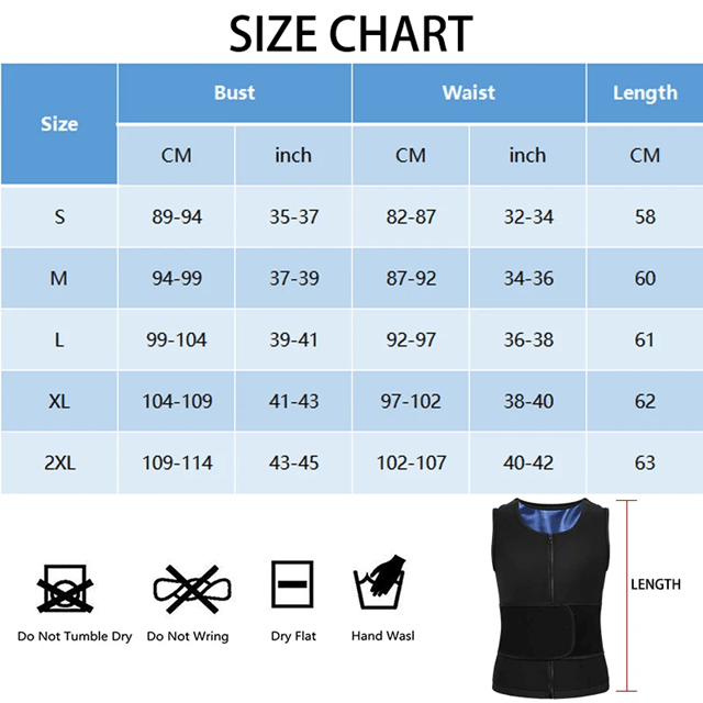 Mens Sauna Sweat Vest Body Shaper with Zipper