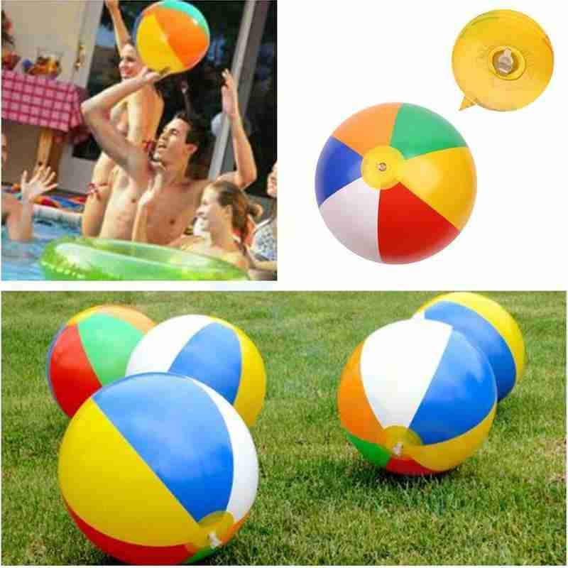 Rainbow Inflatable Beach Ball Set for Pool & Beach Fun