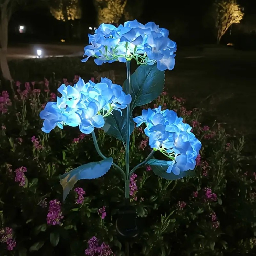 Solar Hydrangea Flower Lights - LED Heads for Outdoor Yard, Garden & Pathway Decoration