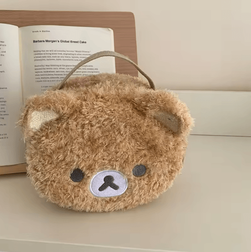 Anime Relaxed Bear Plush Makeup Bag Cute Cosmetic & Jewelry Organizer Pouch