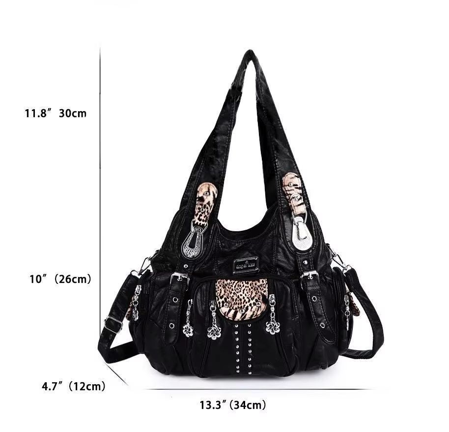 Angelkiss PU Leather Women's Handbag Shoulder Bag Large Fashion Satchel