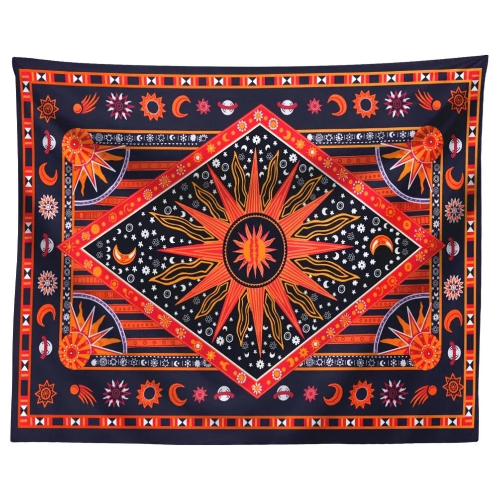 Indian Tarot Mandala Tapestry | Bohemian Divination Aesthetic Wall Hanging