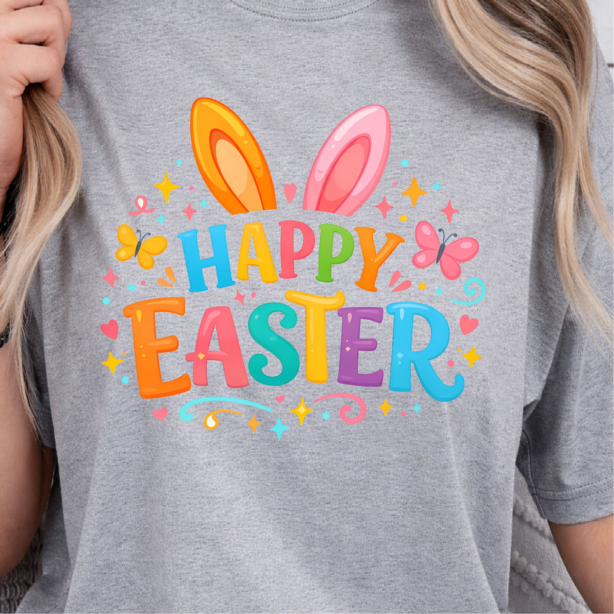 Happy Easter Shirt – Bunny Ears Design Easter Tee