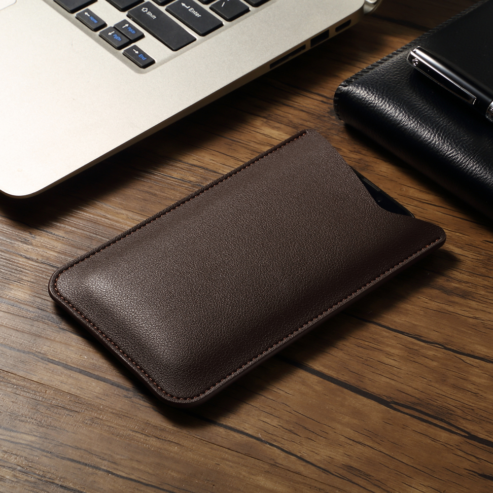 Universal Leather Phone Pouch Crossbody Bag Secure PU Phone Holder