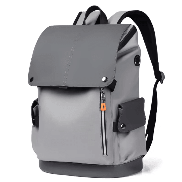 UrbanPro PU Leather Waterproof Laptop Backpack – Large USB Charging Computer Bag for Men