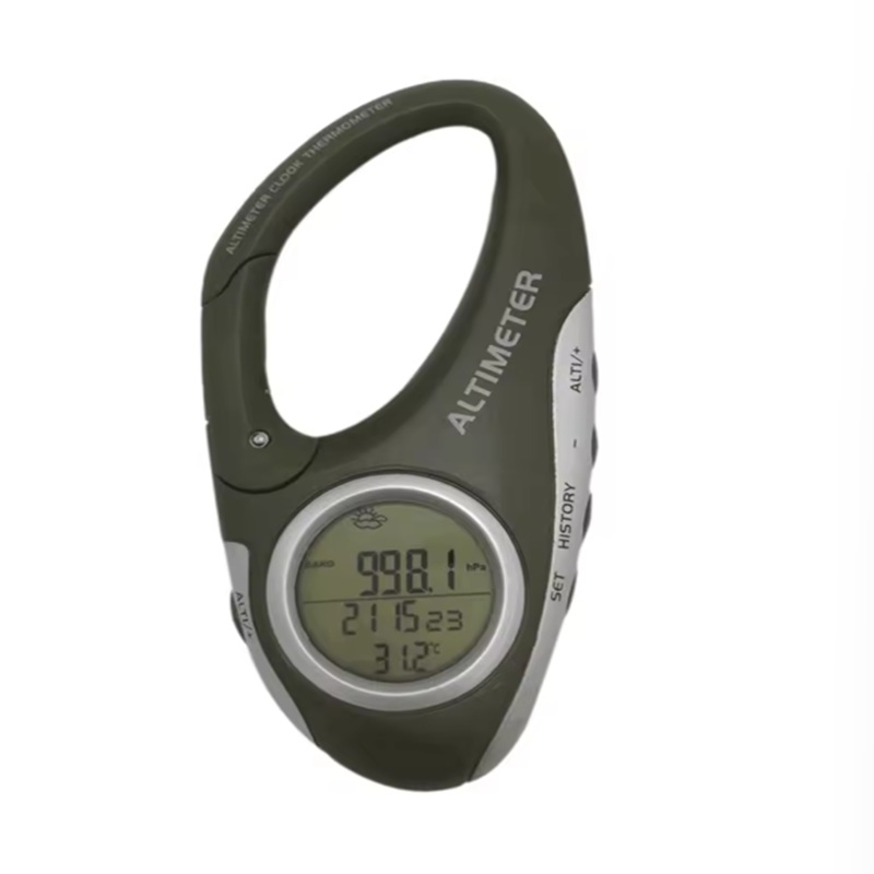 Portable Outdoor Altimeter Carabiner with Barometer & Thermometer  Multi-Function Fishing & Hiking Weather Meter