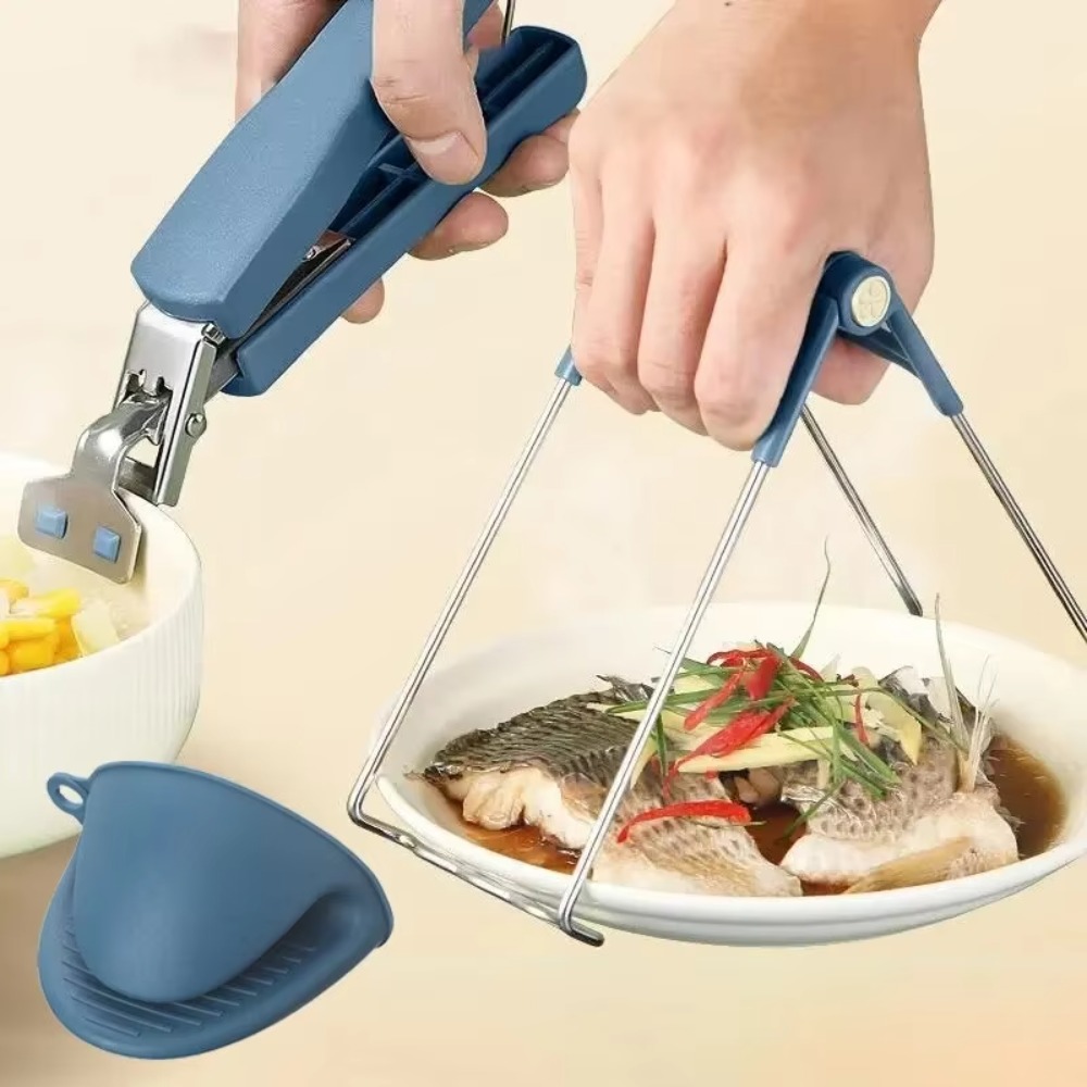 Kitchen Plate Clips Stainless Steel Steamer Clips Heat Resistant Bowl Clips for Safe Handling