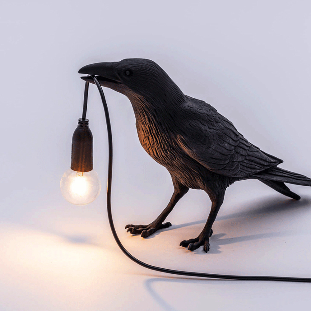 Stylish & Fun Black Raven Bird Crow Lamp