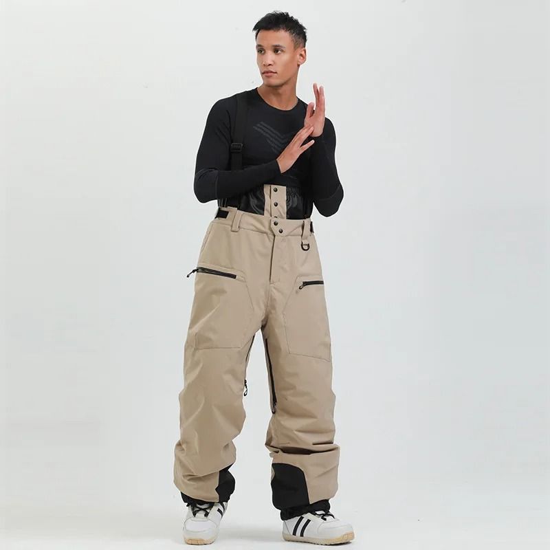 Womens Waterproof Insulated Ski Pants With Suspenders Warm Winter Snowboard Overalls