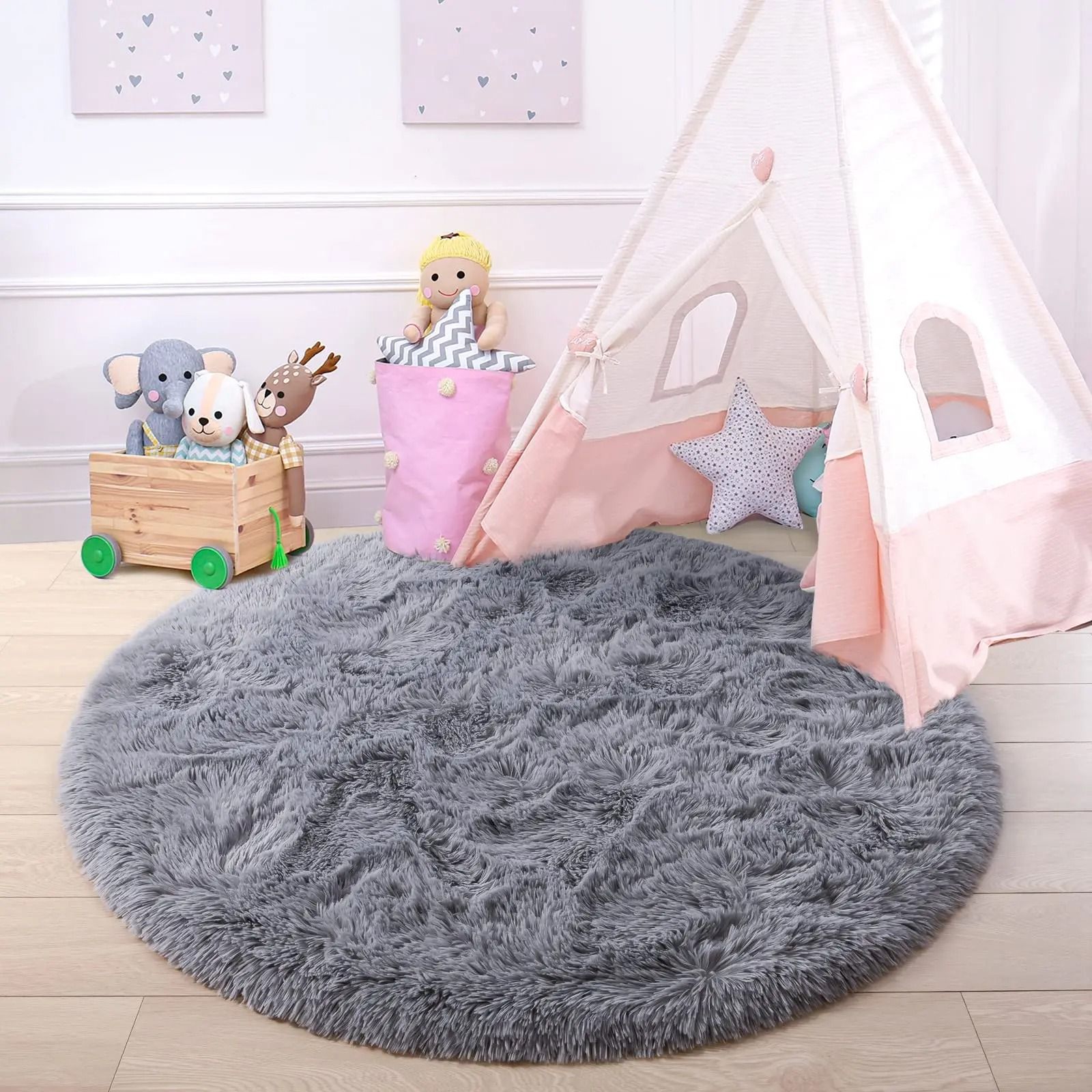 Ultra-Soft Fluffy Round Plush Rug