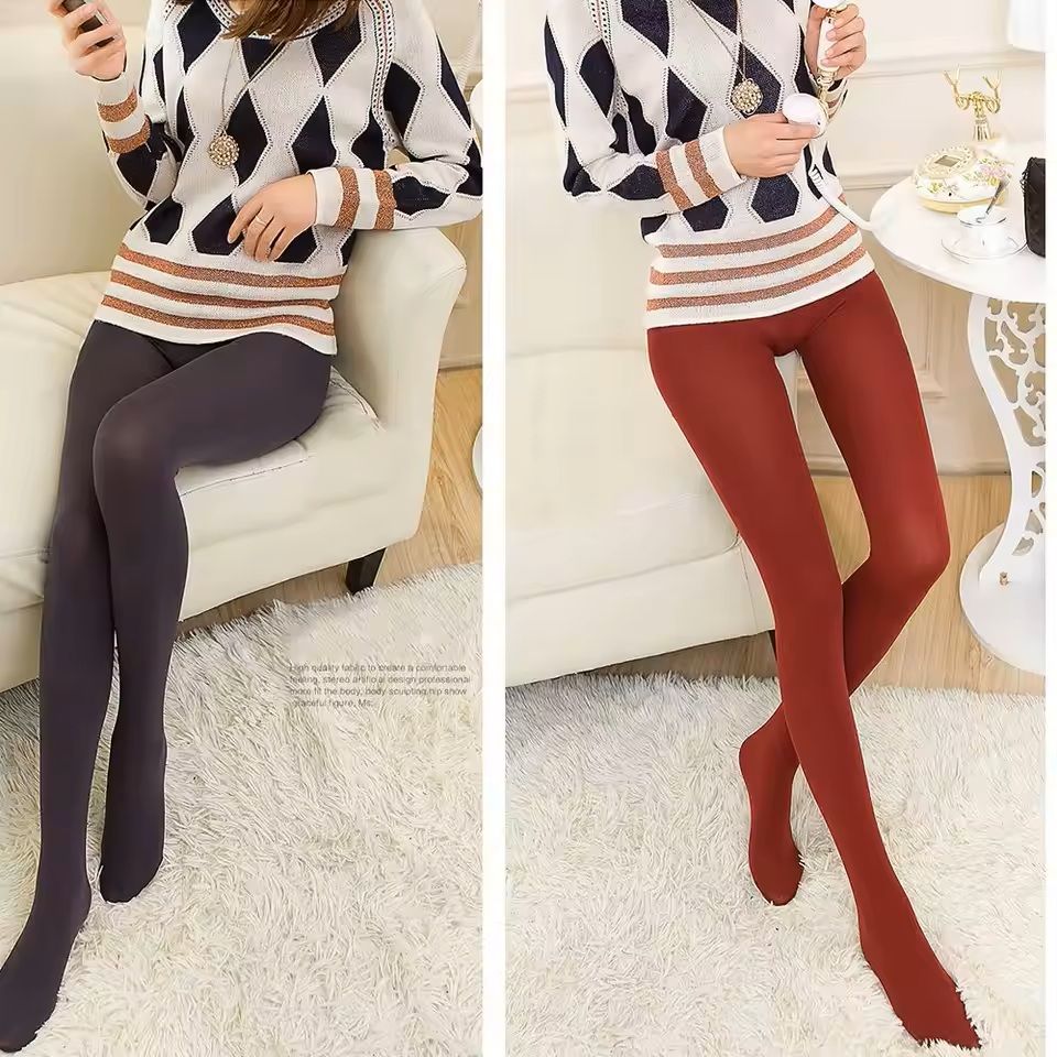 Women's Thick Thermal Fleece Pantyhose Full-Length Winter Tights