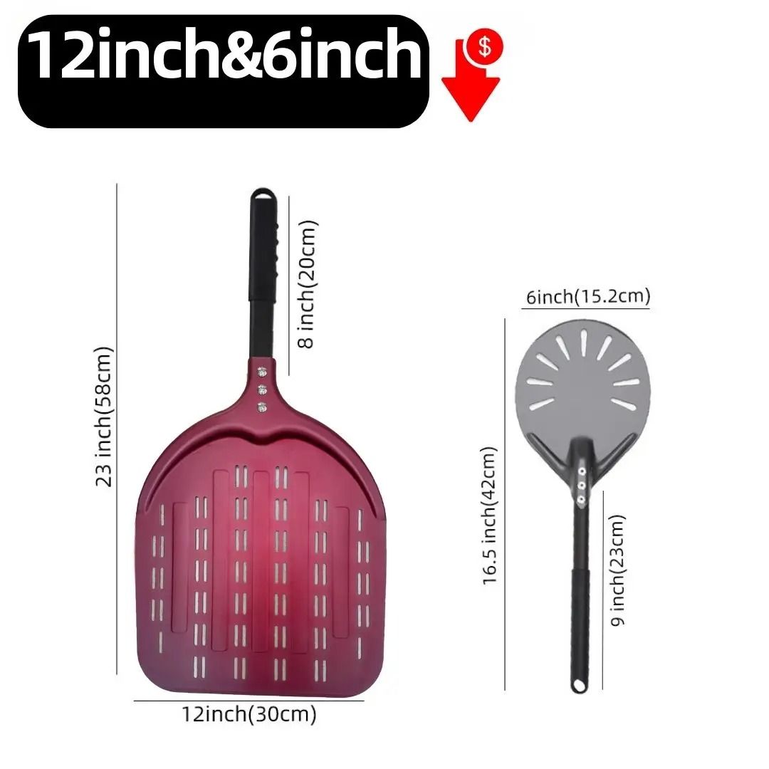 Aluminum Pizza Peel Bread Paddle with Wooden Handle