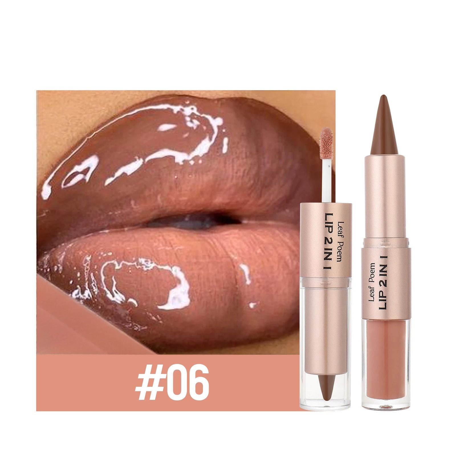 2-in-1 Plumping Lip Contour & Glaze | Double-Head Crystal Lip Gloss Set