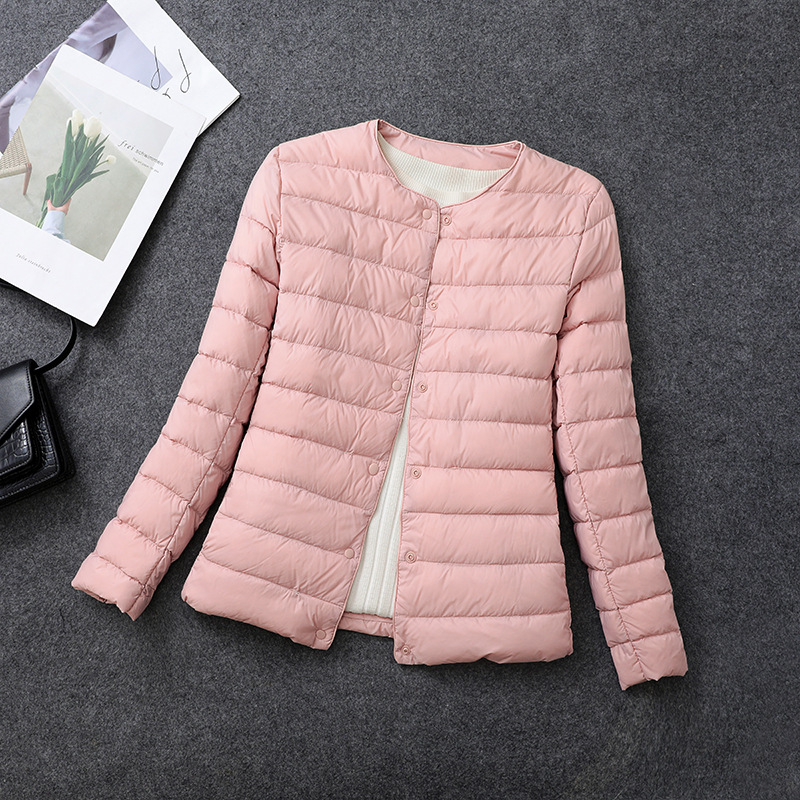 Women's Lightweight Down Jacket, Matt Fabric Windbreaker Parka, Warm Duck Down Coat