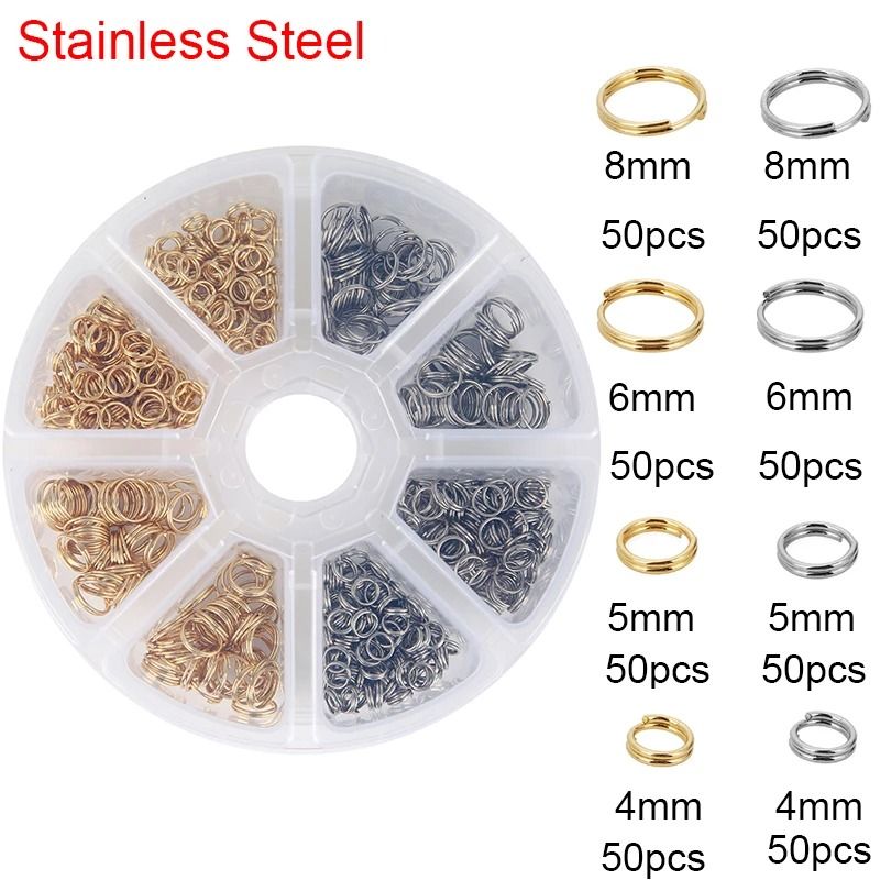 Jewelry Making Kit with Stainless Steel Jump Rings Clasps and Earring Hooks