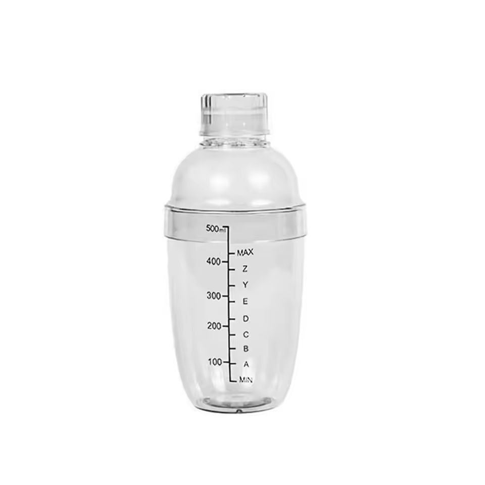 Barista-Style Drink Mixer - Premium Plastic Cocktail Shaker with Measuring Scales (350–1000 ml)