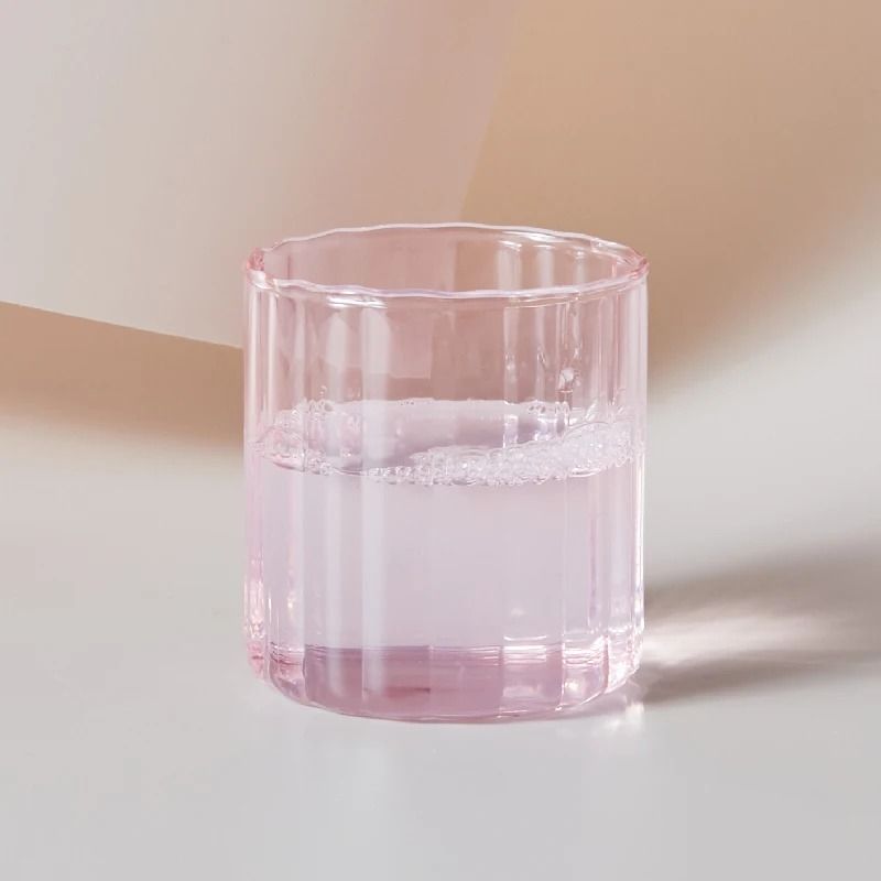 Heat Resistant Striped Glass Cup Clear Tea and Coffee Mug