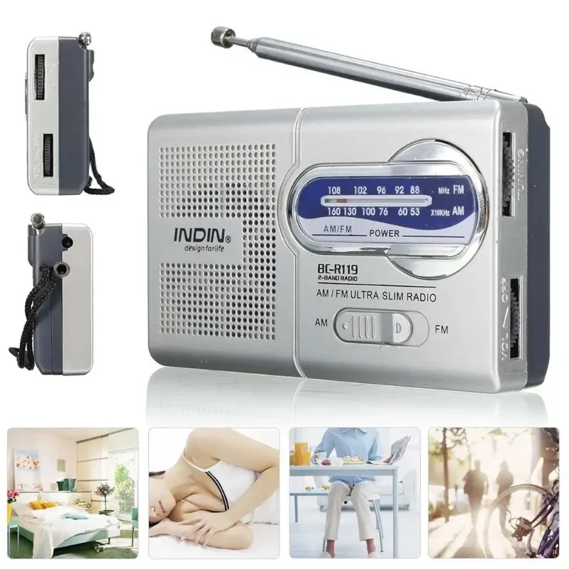 Portable AM FM Pocket Radio Battery Operated Mini Emergency Transistor Radio
