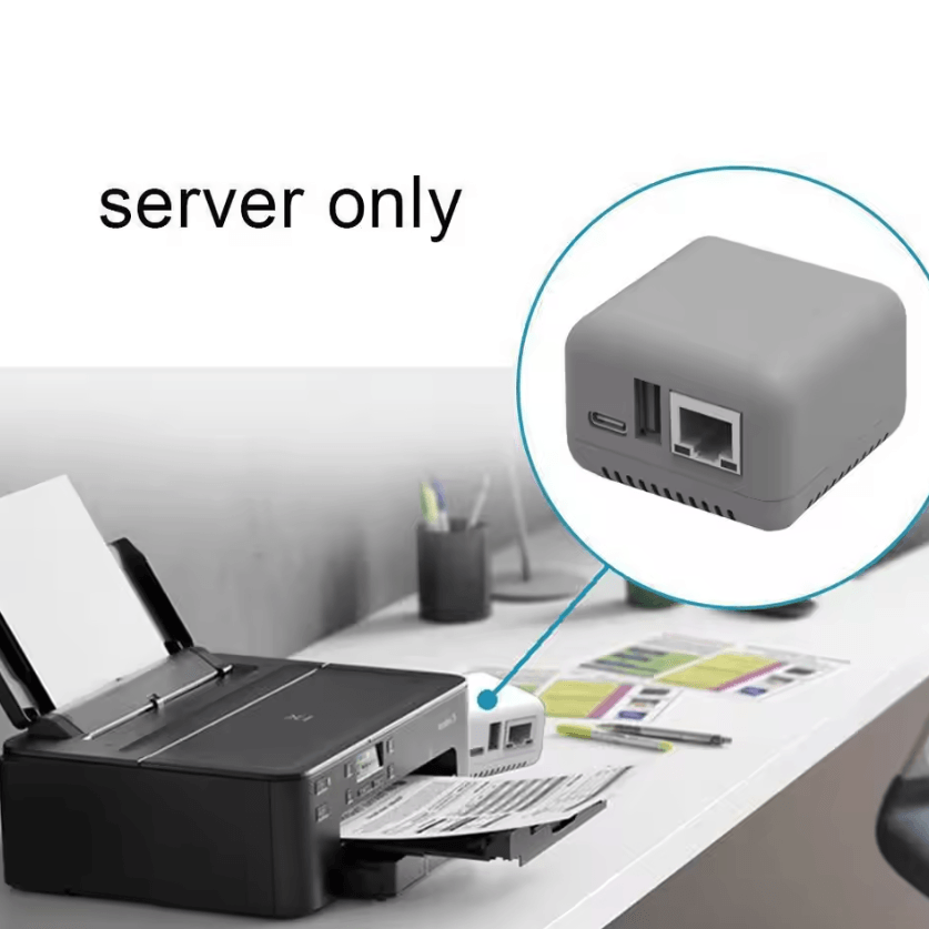 Mini USB 2.0 Network Print Server – Wireless WiFi & Bluetooth Printer Sharing Hub