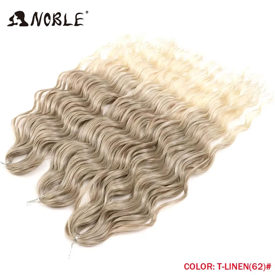 Noble Hair Synthetic Loose Deep Wave Braiding Hair Extensions Ombre Blonde Twist Crochet Curly Water Wave Braid