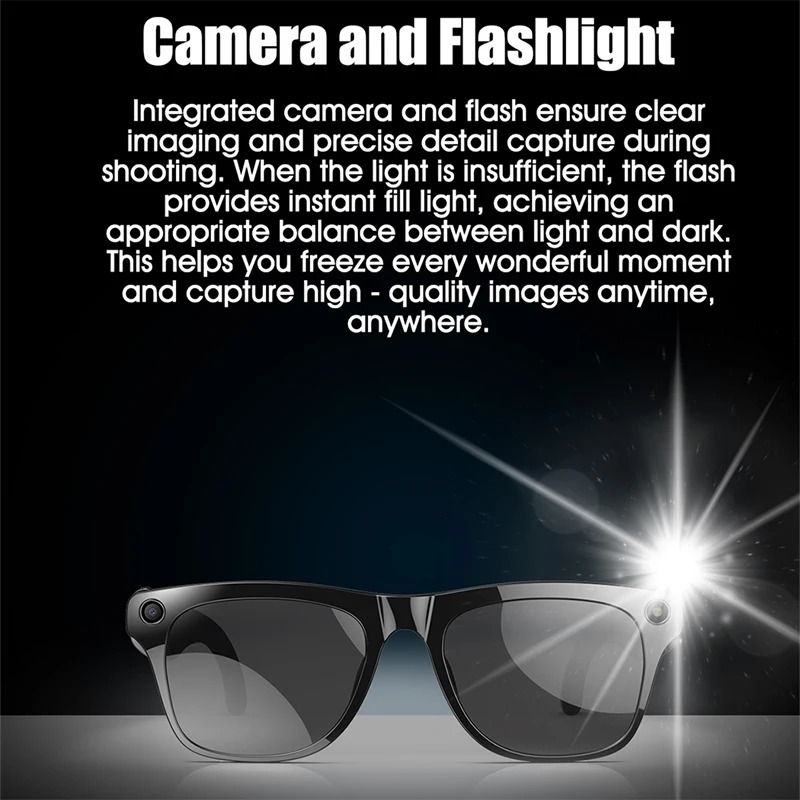 4K HD AI Smart Glasses with Camera and Bluetooth Call Function