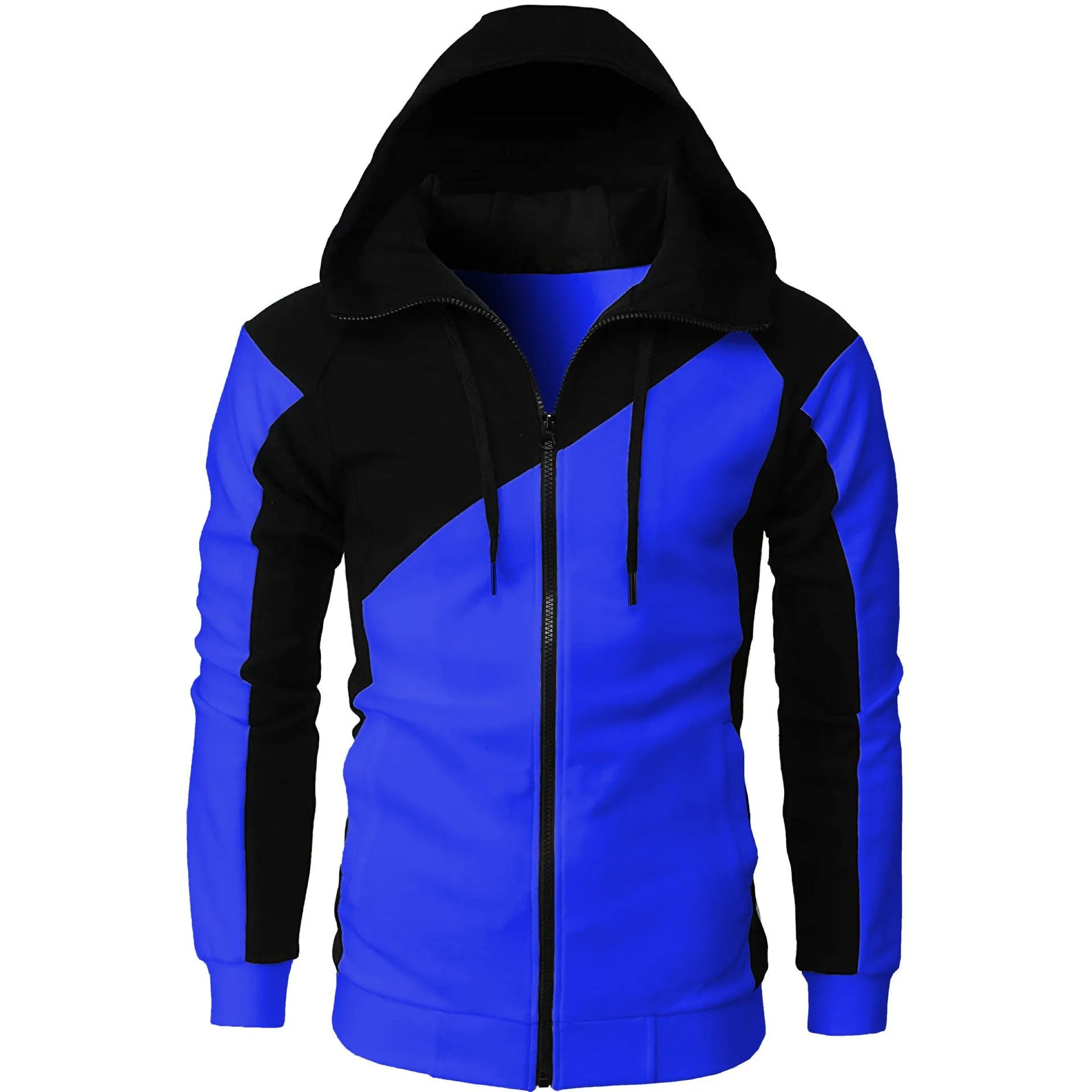 Mens Zip Up Fleece Bomber Jacket Hooded Casual Coat