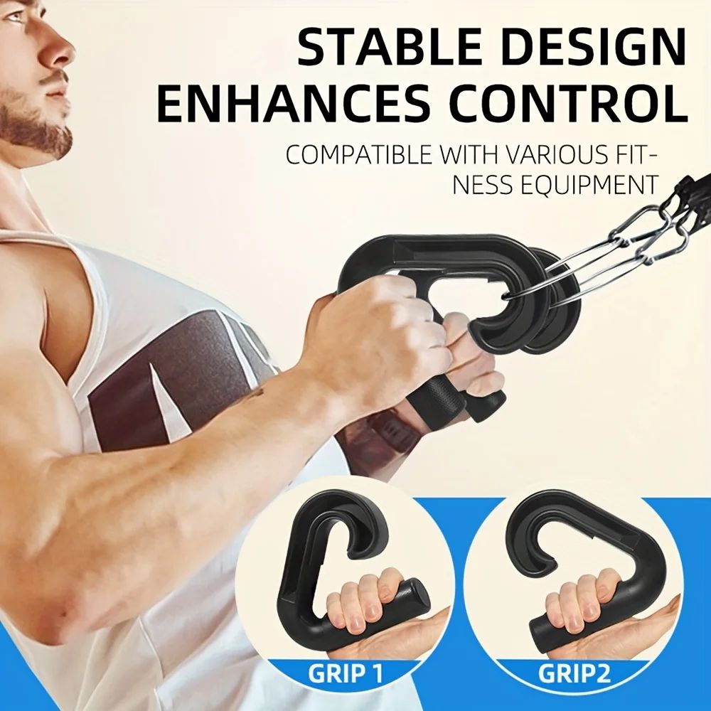 High-Strength Nylon Gym Cable Handles – Non-Slip Multi-Functional Pulldown Grip Set