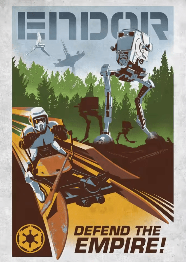 Galactic Propaganda Tatooine Canvas Poster – Retro Space Movie Wall Art