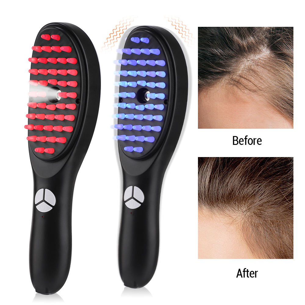 Vibration Head Massager Brush LED Anti Hair Loss, Electric Spray Massage Comb Hair Growth, Scalp Liquid Medicine