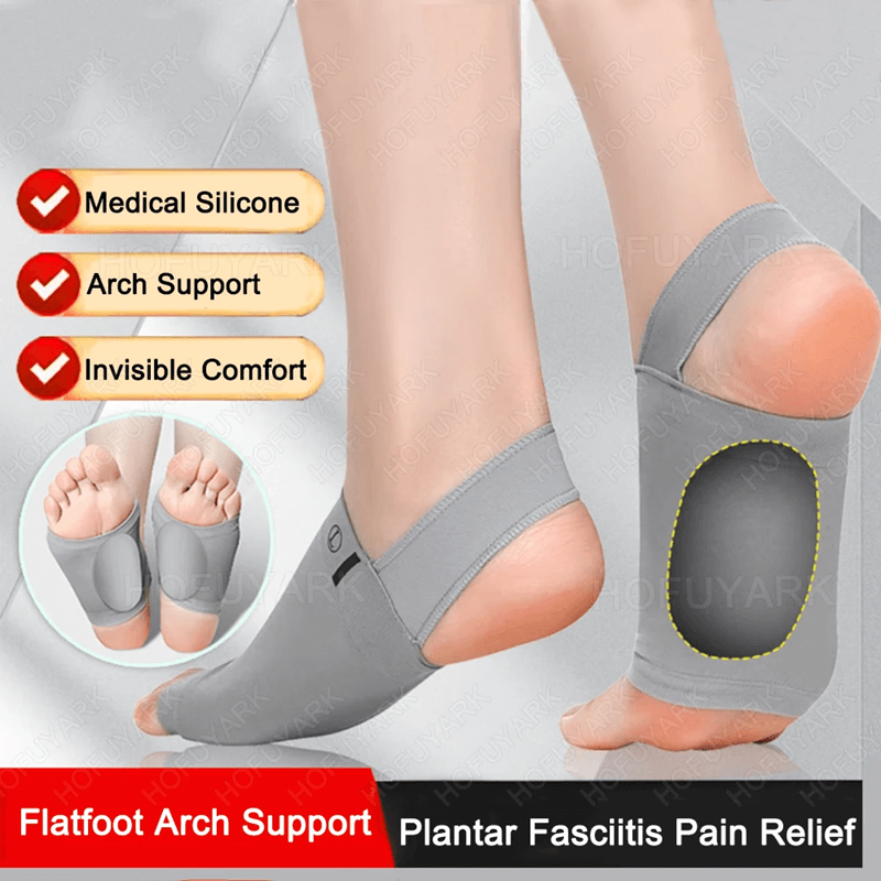 Silicone Arch Support Insoles Flat Foot Corrector for Plantar Fasciitis Relief