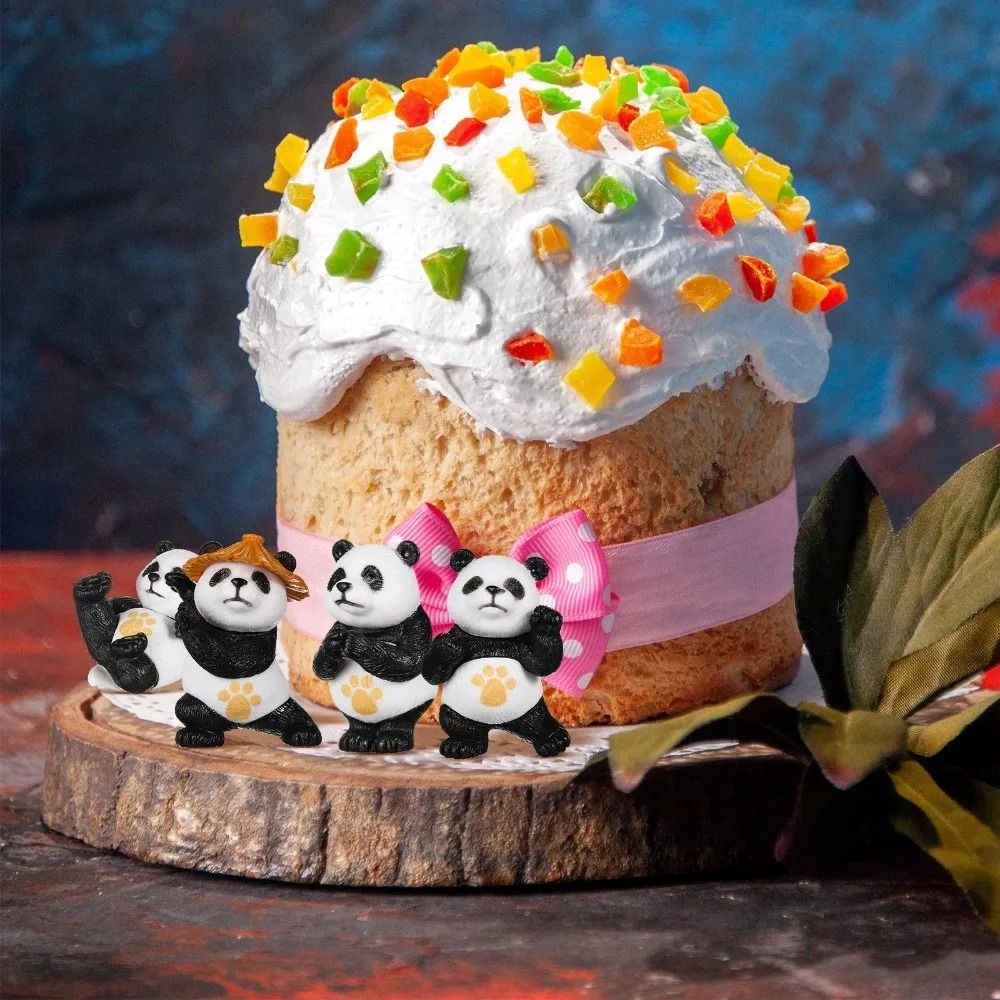 Cute Mini Kung Fu Panda Figurine for Desk, Bonsai & Fairy Garden Decor