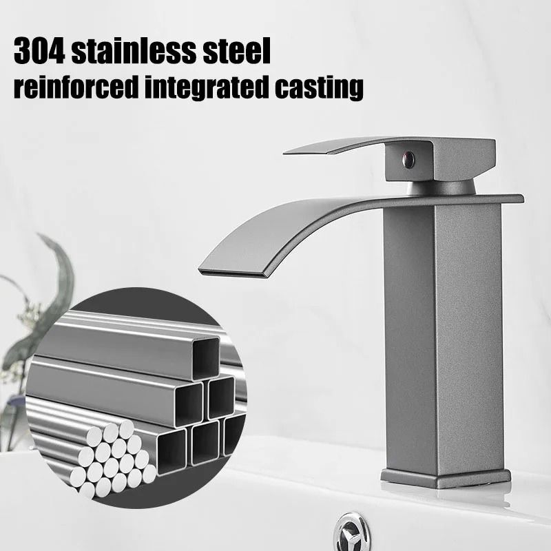 Modern Waterfall Bathroom Sink Faucet Dual Control Hot and Cold Mixer Tap