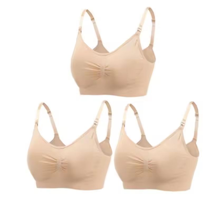3pcs Maternity Nursing Bras Seamless Cotton Breastfeeding Underwear