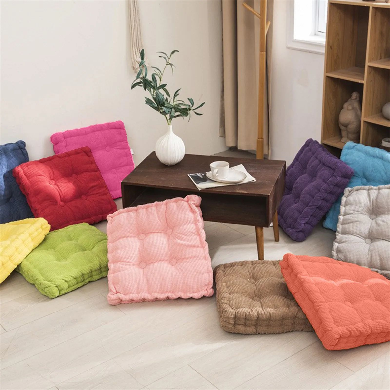 ZenComfort Corncob Tatami Seat Cushion – Thick Floor & Office Chair Pad