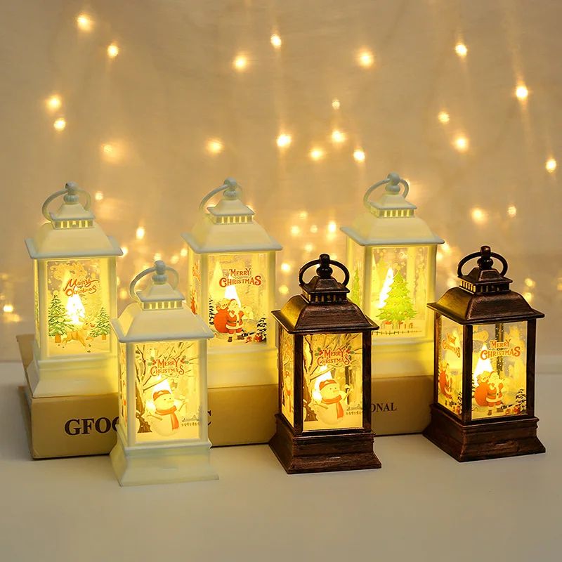Christmas LED Lantern Snowman and Santa Decorative Night Lamp