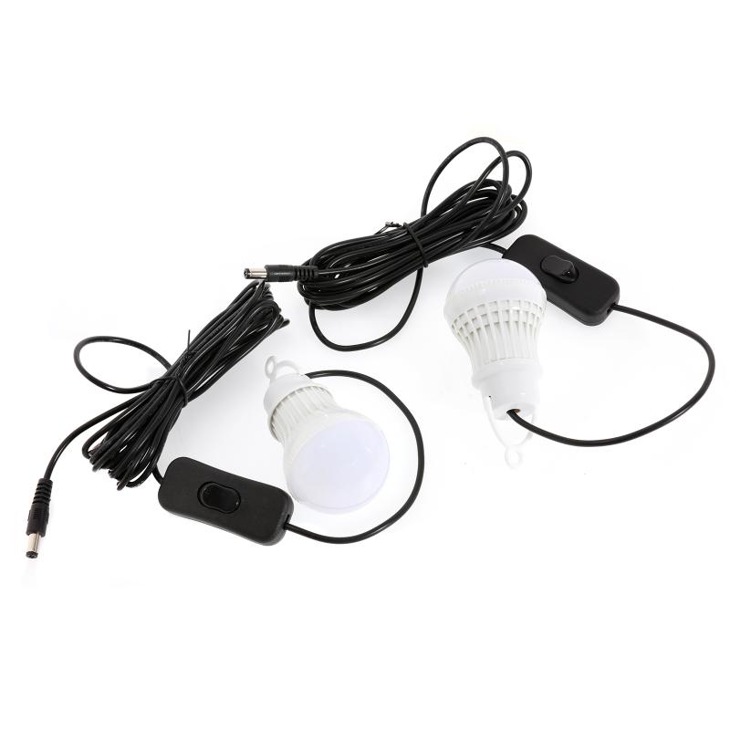 Solar Panel Emergency Light Kit with USB Charger & LED Bulbs