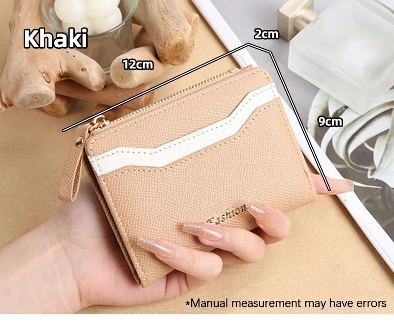 Simple and Elegant Ladies Fashion PU Spliced Small Wallet