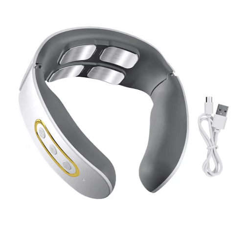Electric Neck Shoulder Pulse Massager with Heat Adjustable Cervical Pain Relief Device