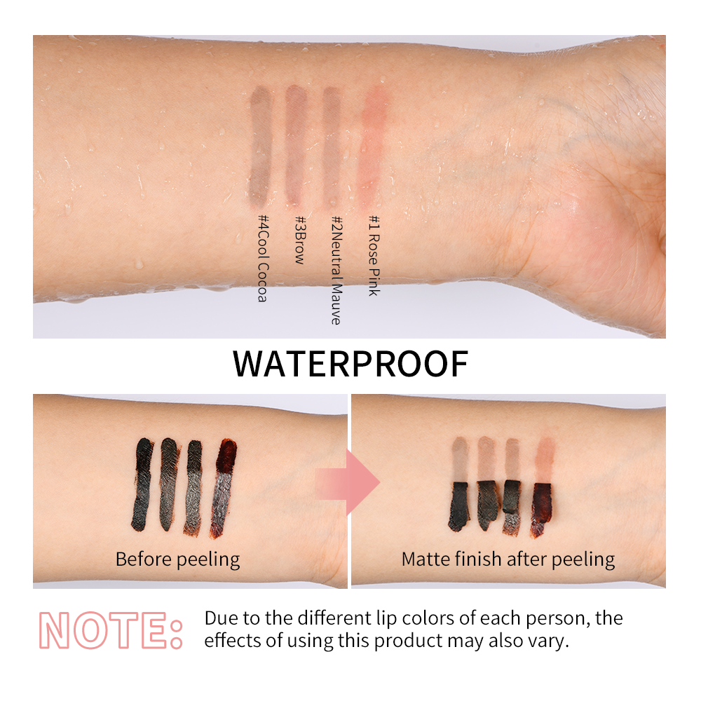 Peel Off Enhance Lip Liner, Highly Pigmented Matte Lip Tattoo Long Lasting Lip Stain, Waterproof Transfer Proof Lipstick